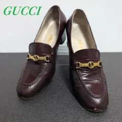 グッチ　パンプス　ローファー　GG柄　GUCCI　ブラウン　本革　靴　シューズ