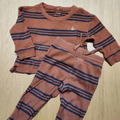 GAP セットアップ ボーダー柄 ブラウン 90㎝