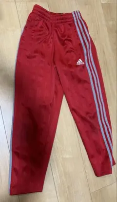 アディダス　ラインパンツ　赤　スポーツ　ジャージ　男女