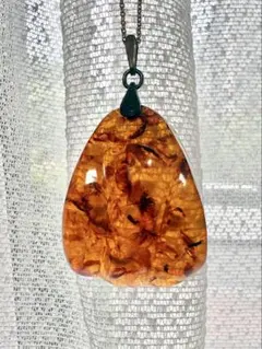 【極美品】大粒 ロシア産 天然琥珀 ペンダントトップ ヴィンテージ ソ連刻印有