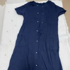 ネイビー ボタン付きドレス Mサイズ