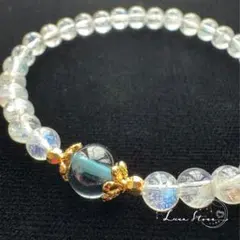 【ロンドンブルートパーズ × レインボームーンストーン】深碧と月光の調和 ブレス