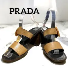 PRADAプラダ　チャンキーヒール　ミュール　鼈甲風リング　サイズ38