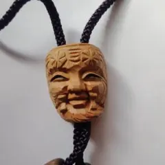 希少品　ループタイ　木彫りお面?