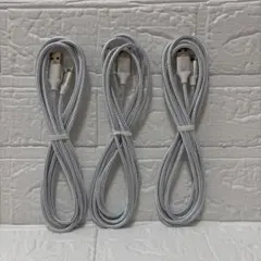 ✨ Lightning充電ケーブル 2M iPhone シルバー 3本セット