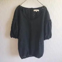 ✨新品タグ付き✨T.yamai paris 半袖カットソー ブラウス【1】黒系のサムネイル