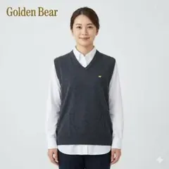 golden bear ダークグレー Vネック ニットベスト　スクール