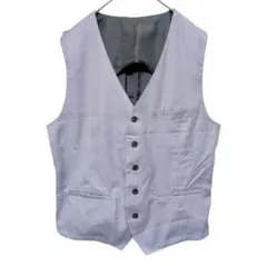 GU ジーユー スーツベスト ジレ L グレー フォーマル カジュアル