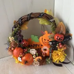 ハロウィンハーフリース2025 玄関リース