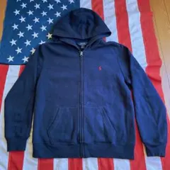 ラルフ ローレン キッズ フルジップ スウェットパーカー ネイビー 150