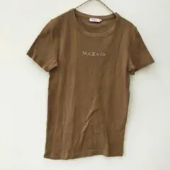 MAX&Co. マックスアンドコー ロゴ ラインストーン Tシャツ ブラウン Sのサムネイル