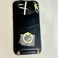 iPhone13pro ブラック スマホショルダー iPhoneケース リング