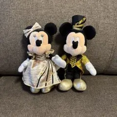 【未使用】マジカルミュージックワールド　ミッキーとミニーのぬいぐるみバッジ
