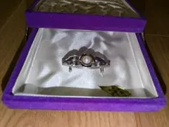 銀製 花モチーフ 真珠 ブローチ