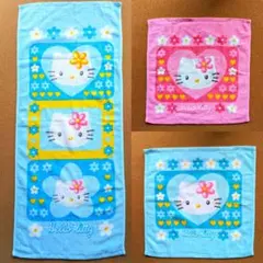 ハローキティ タオルとハンドタオルの3枚セット 1997年製 新品 平成レトロ