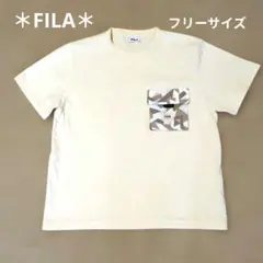 美品＊FILA＊ 半袖Tシャツ ポケット付き ベージュのサムネイル