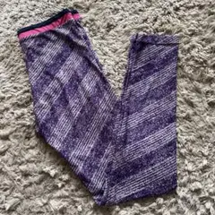 G-fit 紫色ストライプヨガパンツ