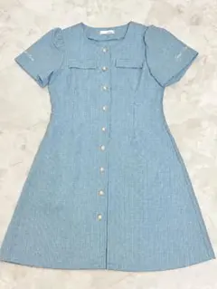 JENNI love ジェニィラブ 150 パールボタン ツイードワンピース