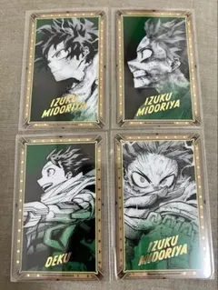 ヒロアカ展 原画展 箔押しクリアカード 緑谷出久 デク4種 コンプリート