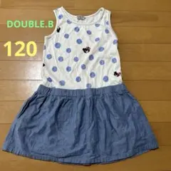 【匿名配送】DOUBLE.B 水玉模様 ノースリーブワンピース 120のサムネイル
