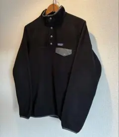 patagonia スナップT フリース M ブラックxグレー パタゴニア
