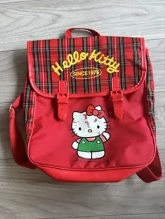 1992年製 サンリオ ハローキティ リュック 赤タータンチェック柄 平成