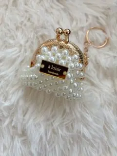 a loisir Bijou Perle Blanc パールがま口財布