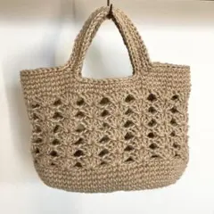 麻ひもかごバッグ　ハンドメイド