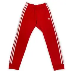 古着 adidas アディダス トラックパンツ 刺繍 トレフォイルロゴ レッド