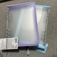 6リングファイル　紫、ブルー2点セット　６穴バインダー　シール帳