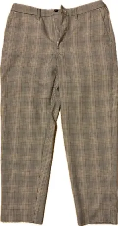 GU チェック柄スラックス（グレー・ベージュ）