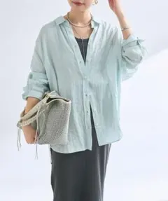 超美品】IENA 今期新色 グリーン ラミーリヨセル 長袖シャツ - メルカリ