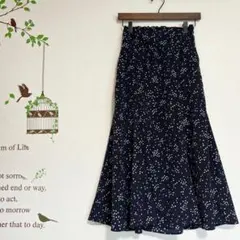 マジェスティックレゴン/水玉 ドット柄 ロングフレアスカート ポケット 裏地あり