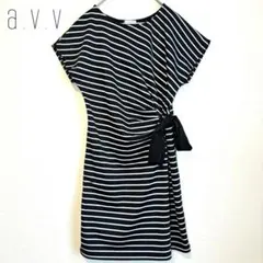 美品 a.v.v アーヴェヴェ ワンピース サッシュ付き リボン サイズL