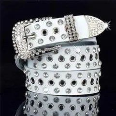 ブリンブリンベルト　ギラギラ　白　ウエスタンベルト　ホワイト　アメカジ　Z1