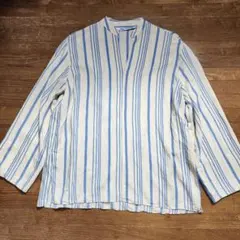 ザラZARA　ストライプ柄七分袖プルオーバーチュニック　Mサイズ