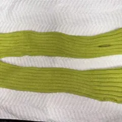 リブ編みアームカバー ライトグリーン