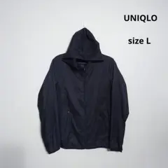 UNIQLO ポケッタブルパーカー ドット ブラック ホワイト L