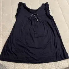 BURBERRY BLUE LABEL ネイビー フリル タンクトップ