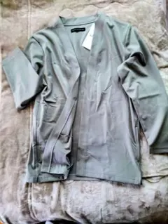 【新品タグ付】nano universe グレー ボタンレスカーディガン L