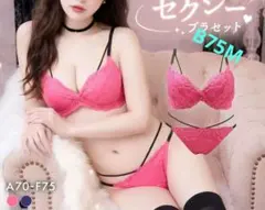 B75М　脇肉を谷間に変える脇高ブラ カシュクール風 ブラセット　ローズのサムネイル