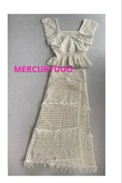 MERCURYDUO 透かし編みラップニット&スカート　セットアップ