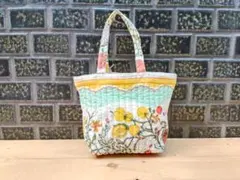 インドブロックプリントが可愛い♡　ミニキルティングトートバッグ②