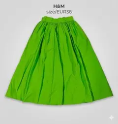 H&M エイチアンドエム　フレアスカート 膝丈　グリーン EUR36　夏服のサムネイル