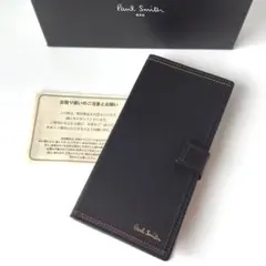 【新品】ポールスミス✨ブライトストライプステッチ iPhoneⅩケース 黒 クロ