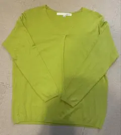 Robe Cabinet ライムグリーン Vネック ニット M