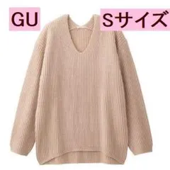 最終値下げ GUジーユー Vネックセーターニット ベージュピンク Sサイズ