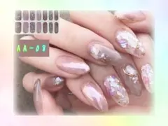 パープル 大人きれいめ キラキラ ホロ 可愛い 立体 ネイルシール ✧*。