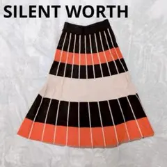 【SILENT WORTH】ニットスカート/オレンジ/ブラック/総柄/幾何学模様のサムネイル