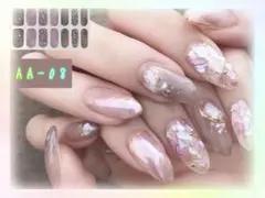 パープルマーブルキラキラ立体ネイルシール❤
